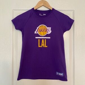 Youth under armour Los Angeles Lakers basketball combine YMD loose heat gear top